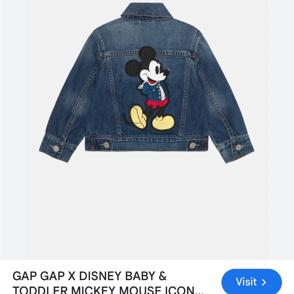 GAP Kids Blue Denim Jacket with Cartoon Design